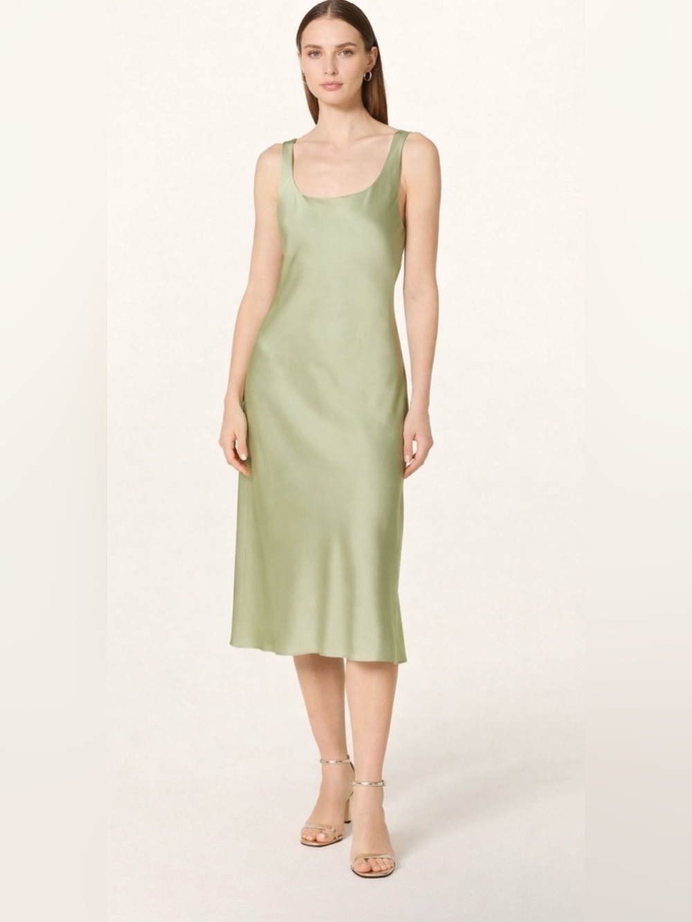 Lauren Ralph Lauren Light Green Satin Slip Dress